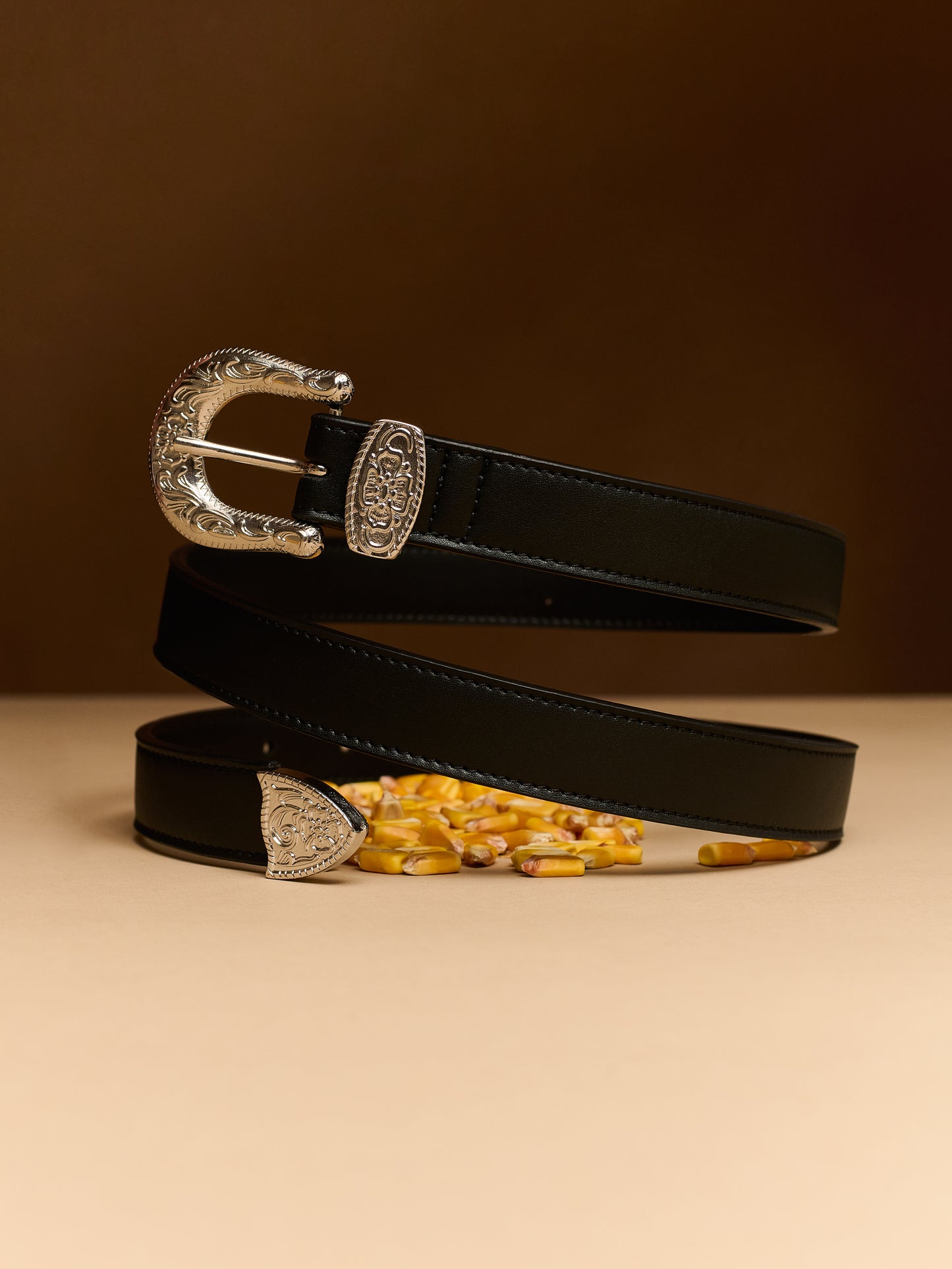 Cintura Vegana Donna con Fibbia Rock – Nera